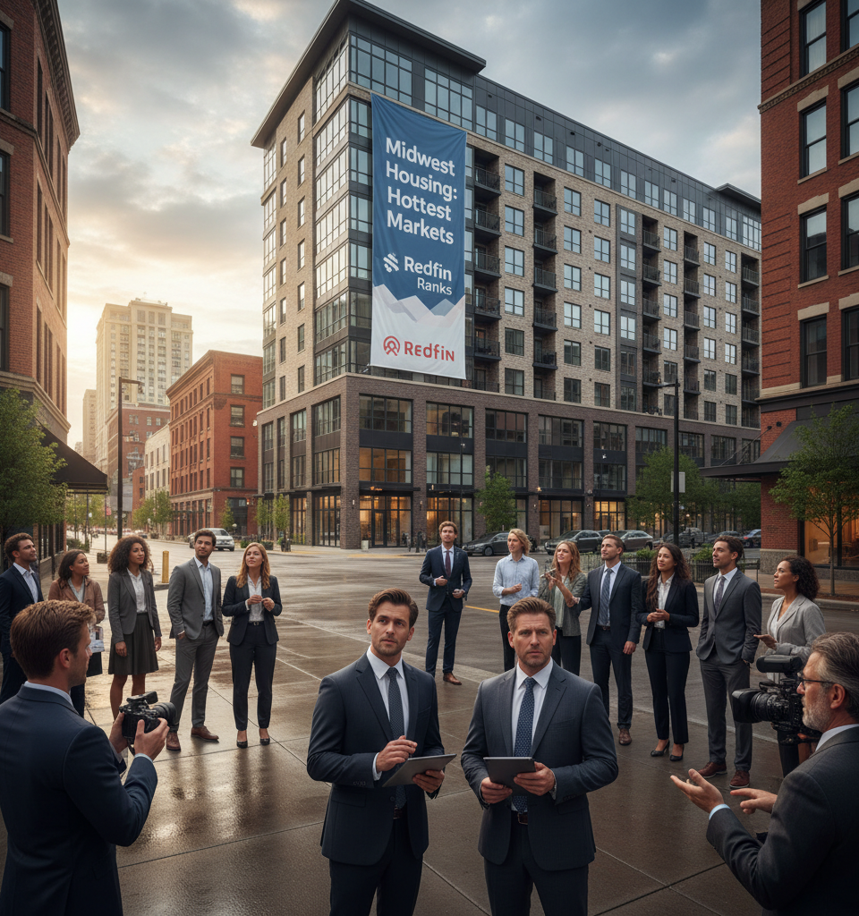 Midwest Housing Takes Center Stage: Redfin Ranks Region as Nation's Hottest Markets Amidst Investment Scrutiny — AI-generated illustration