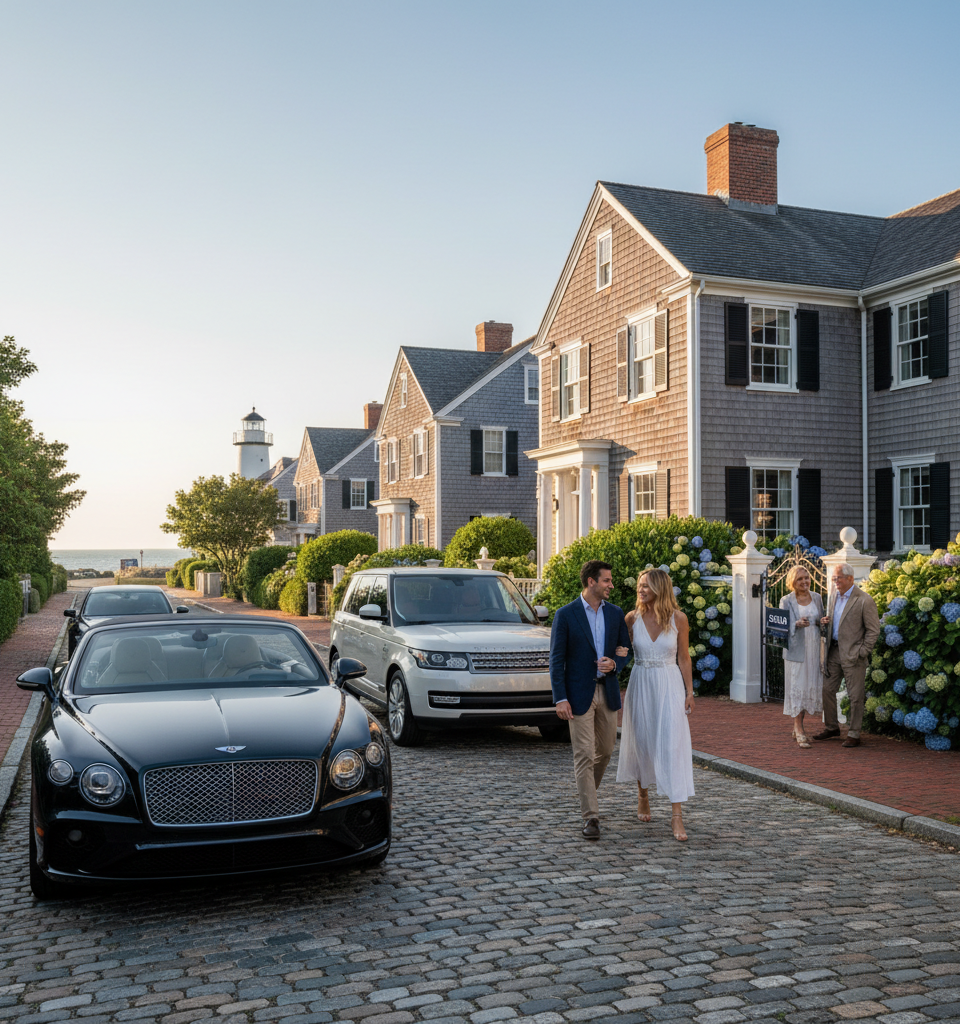 Million-Dollar Threshold: Nantucket Leads U.S. Housing Markets Where Luxury is the Standard — AI-generated illustration