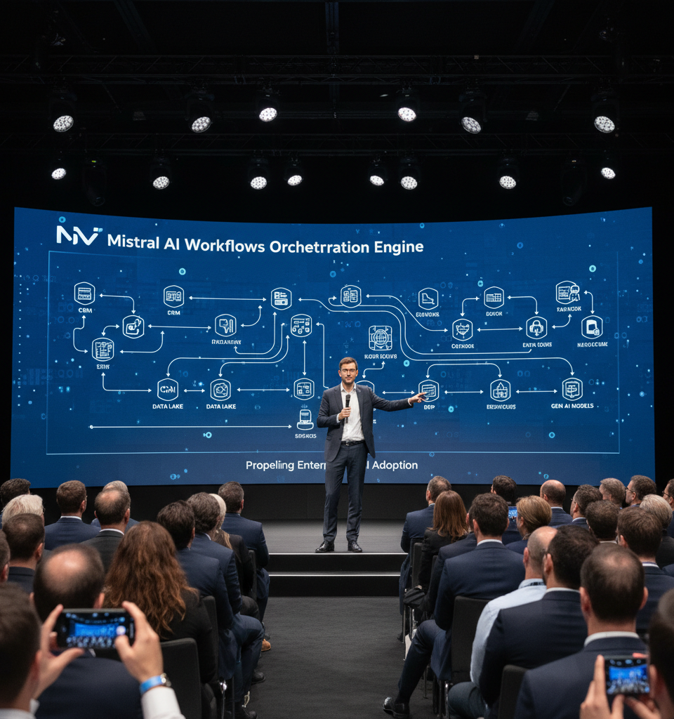 Mistral AI Unveils 'Workflows' Orchestration Engine to Propel Enterprise AI Adoption — AI-generated illustration