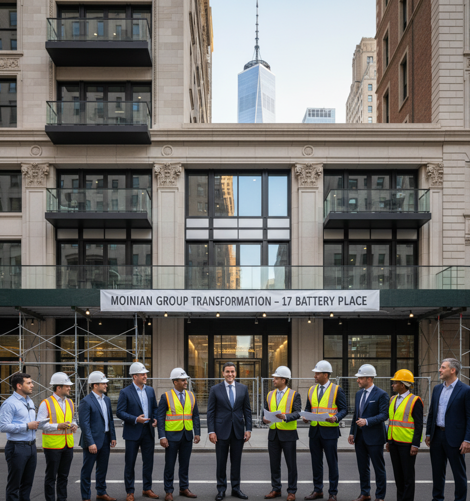 Moinian Group Transforms 17 Battery Place: Financial District Gains Luxury Residential Units — AI-generated illustration