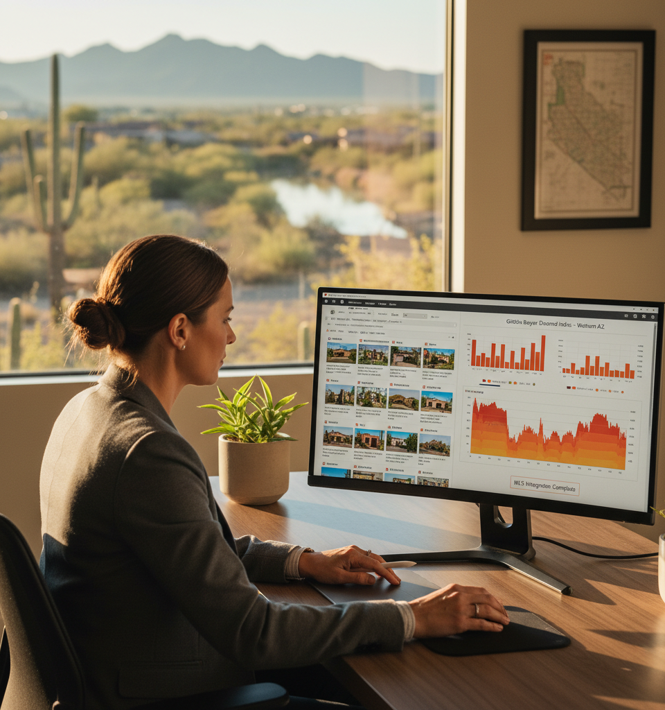 Momentum MLS to Integrate Gitcha Buyer Demand Data for Western Arizona Agents — AI-generated illustration