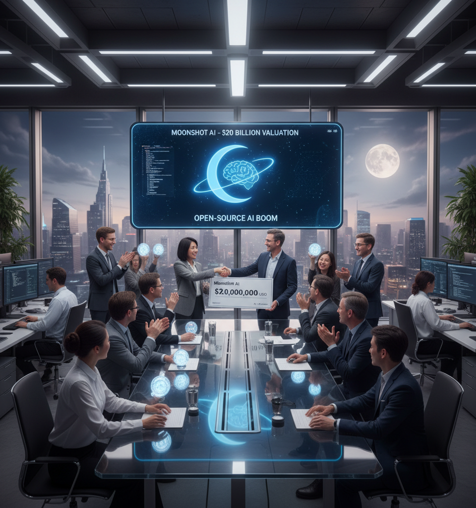 Moonshot AI Secures $2B Funding at $20B Valuation Amid Open-Source AI Boom — AI-generated illustration