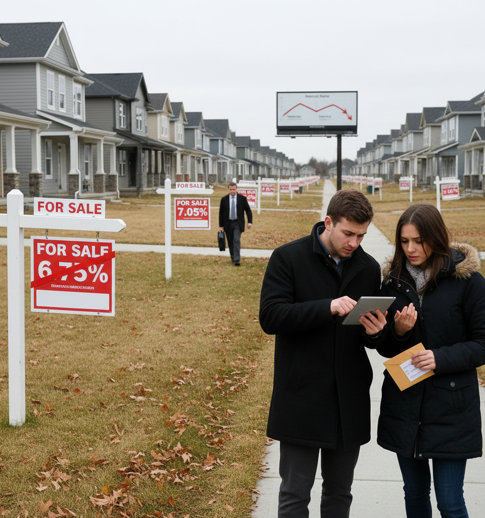 Mortgage Applications Plummet as Rates Soar Past 6.5%, Signaling Housing Market Chill — AI-generated illustration