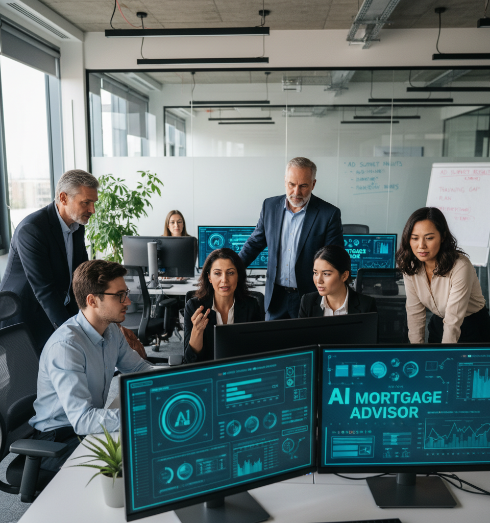 Mortgage Brokers Embrace AI Amidst Training Deficiencies: AD Survey Reveals Industry Shift — AI-generated illustration