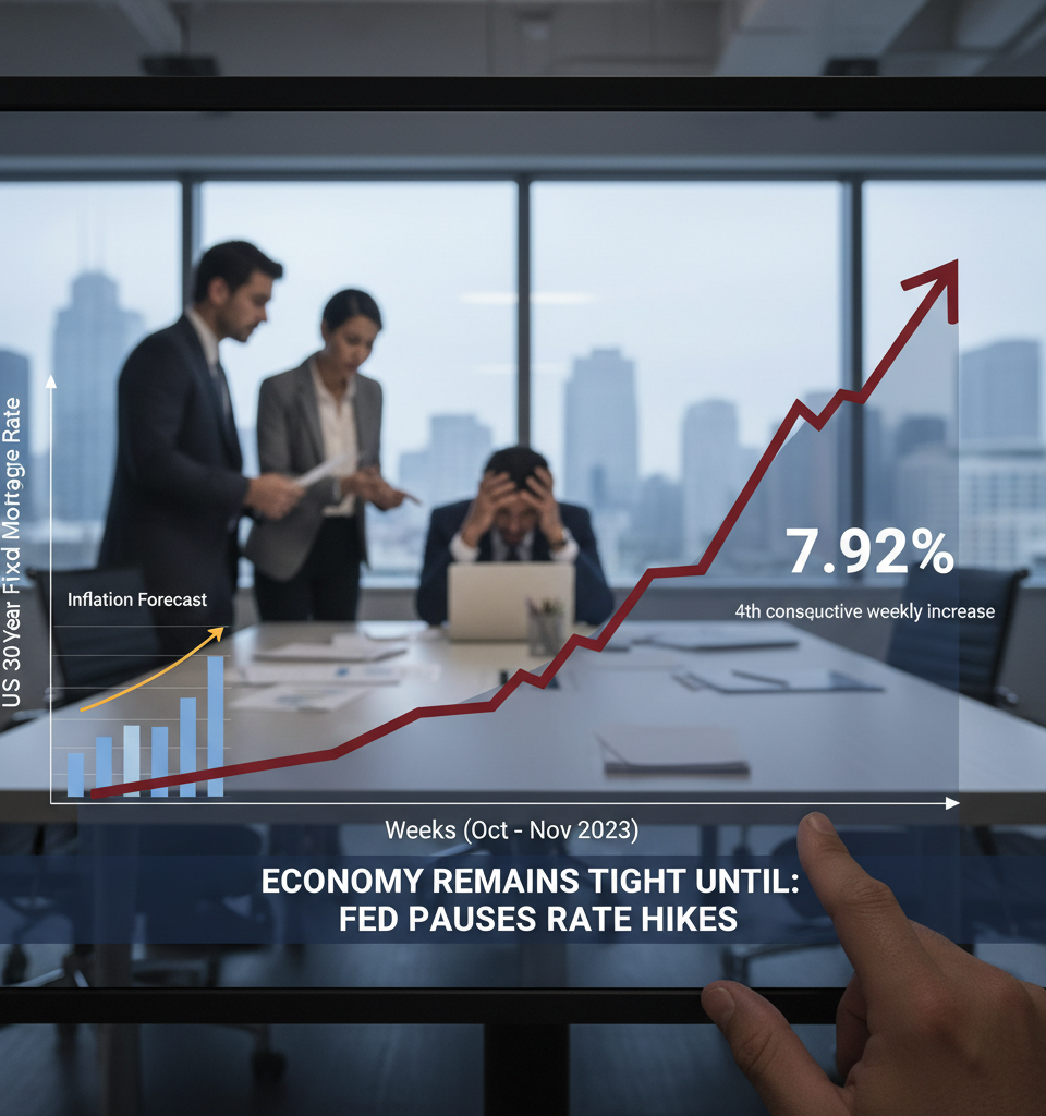 Mortgage rates climb for the fourth week in a row — and they won’t drop back down until this happens — AI-generated illustration