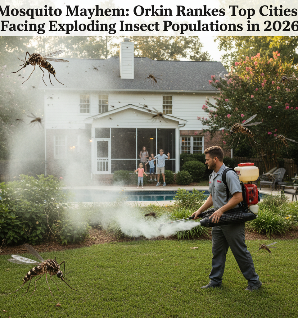 Mosquito Mayhem: Orkin Ranks Top Cities Facing Exploding Insect Populations in 2026 — AI-generated illustration