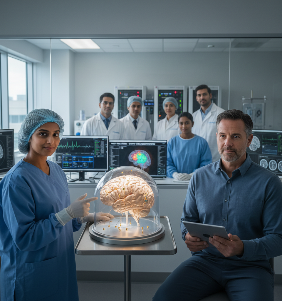 Motif Neurotech to Begin Human Trials for Depression-Targeting Brain Implant — AI-generated illustration