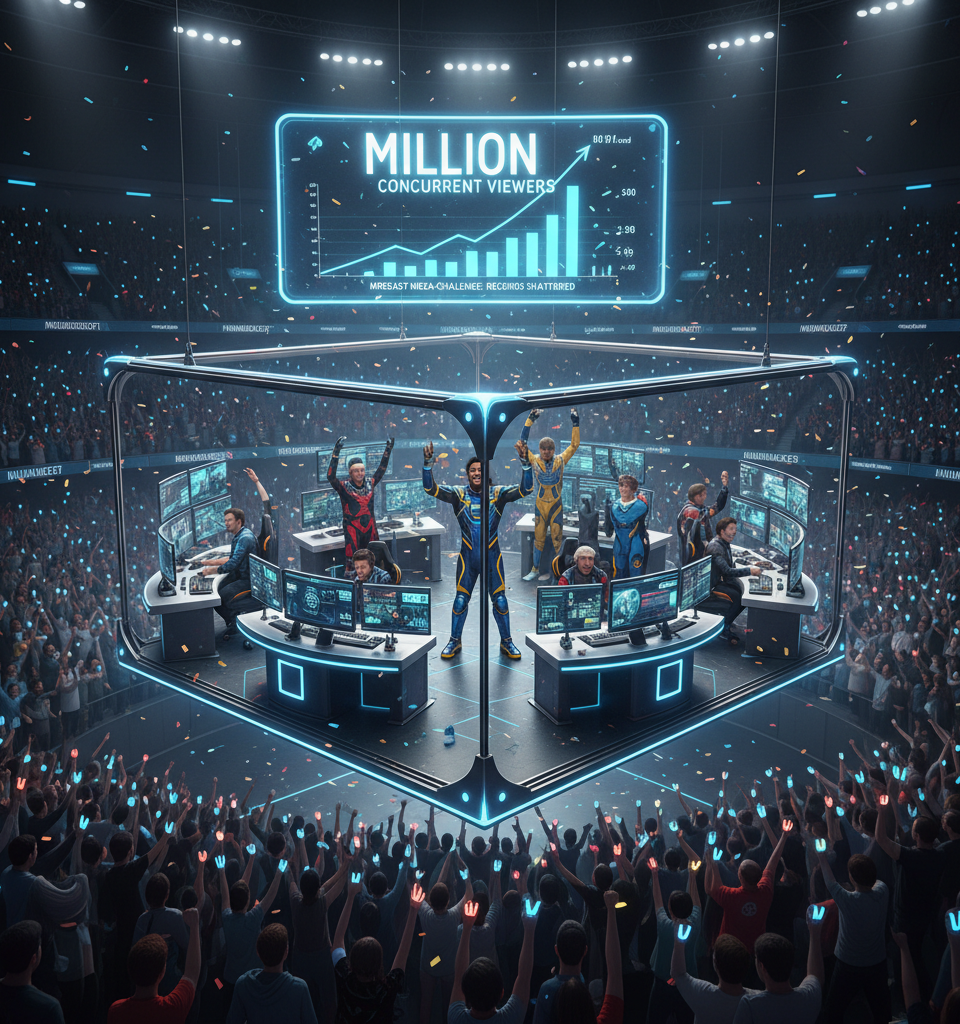 MrBeast Electrifies Streaming: Mega-Challenge Shatters Records with Million Concurrent Viewers — AI-generated illustration
