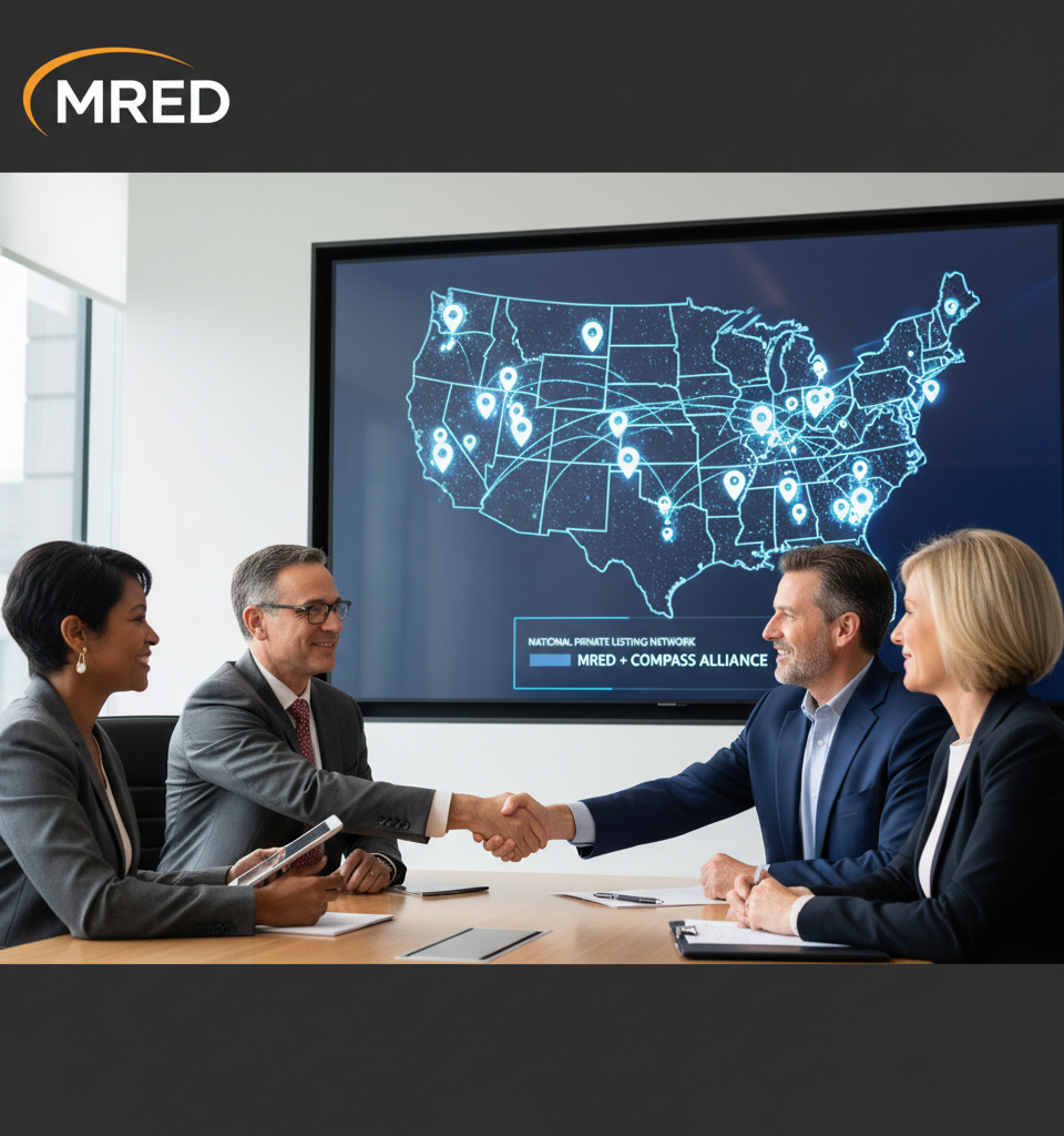 MRED Unveils National Private Listing Network, Forges Alliance with Compass for Expansive Reach — AI-generated illustration