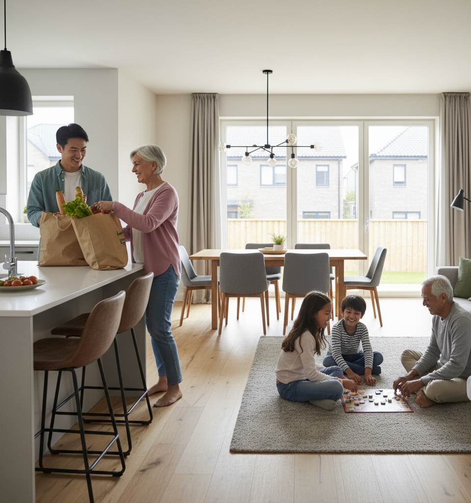 Multigenerational Living Rentals Offer Dual Solution to Affordability Crisis — AI-generated illustration