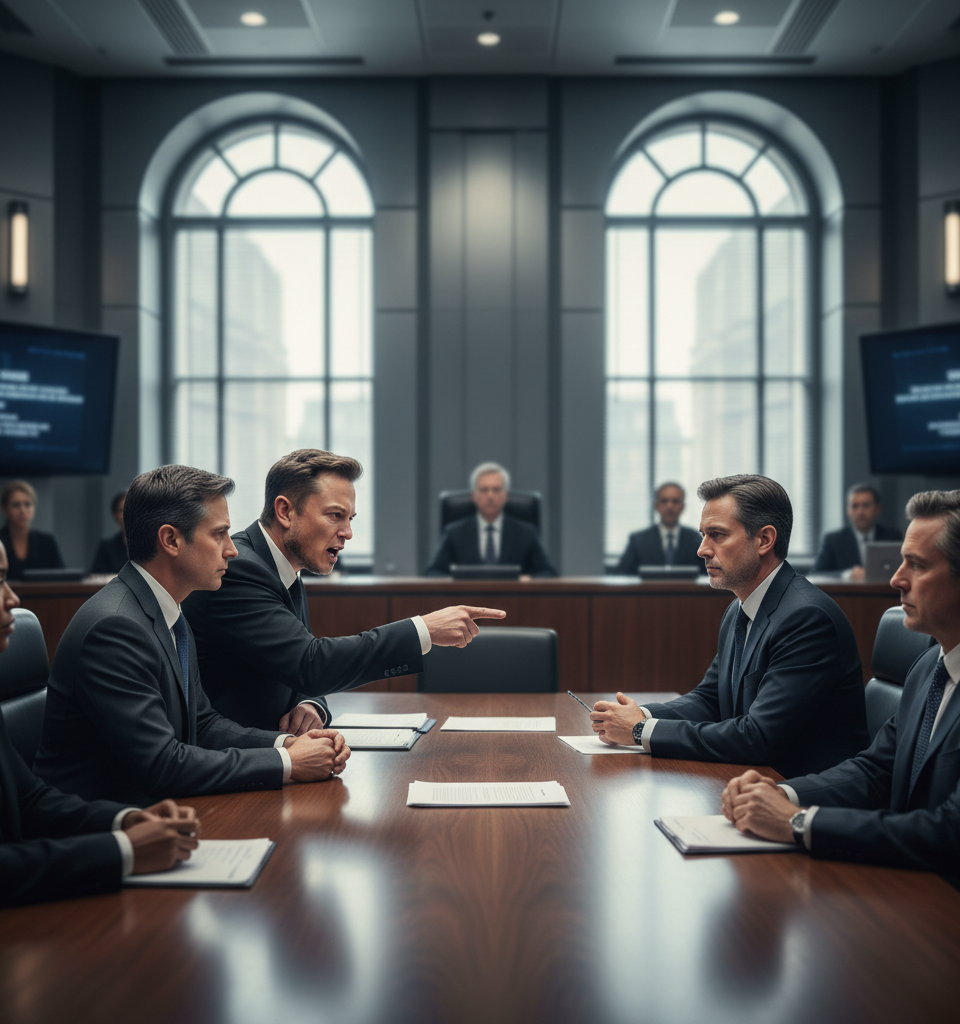 Musk's Ominous Warnings to OpenAI Leaders Revealed Amid Deepening Legal Battle — AI-generated illustration
