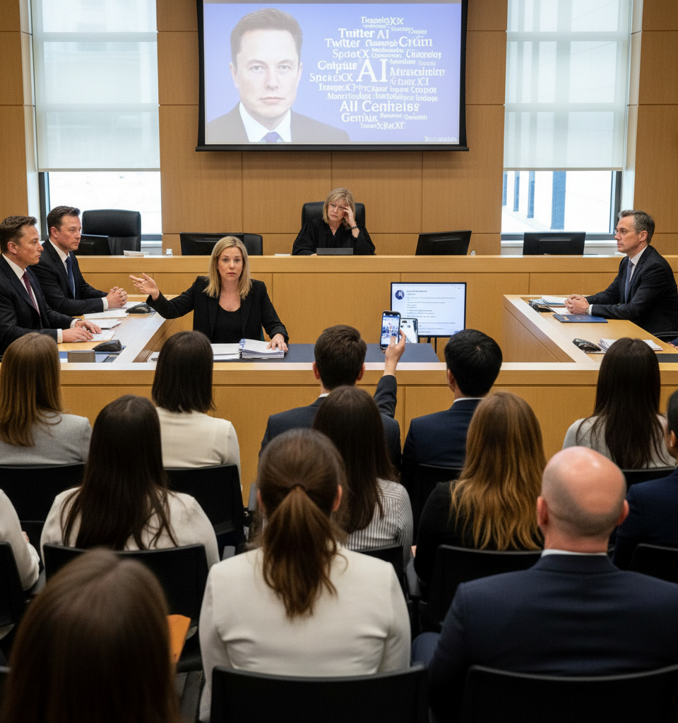 Musk v. Altman Lawsuit Plagued by Jury Selection Woes Over Public Perception of Elon Musk — AI-generated illustration