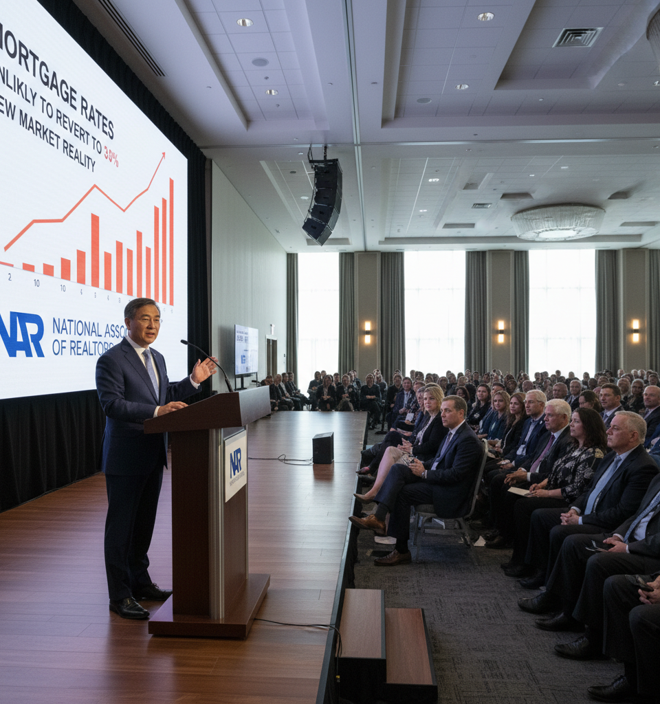 NAR Chief Economist Dispels Hope: Mortgage Rates Unlikely to Revert to 3%, signaling a New Market Reality — AI-generated illustration
