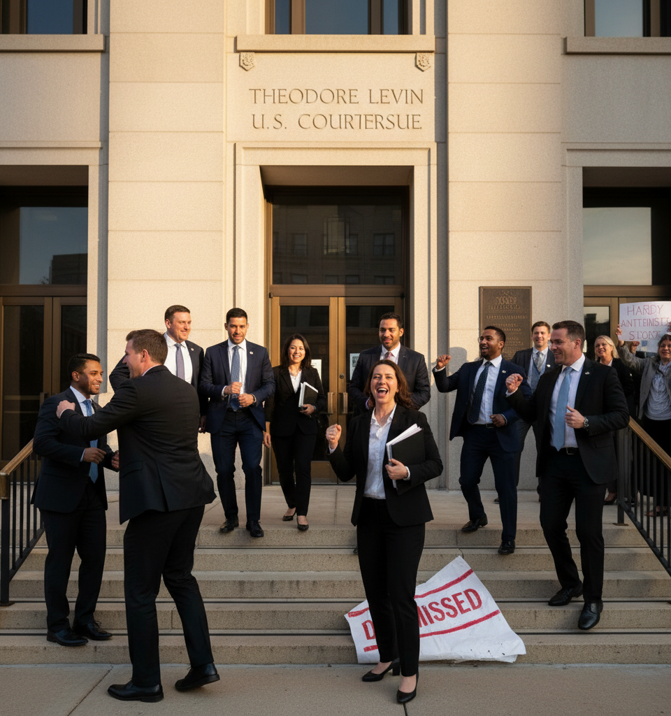 NAR Secures Major Legal Victory as Hardy Antitrust Suit Thrown Out in Detroit — AI-generated illustration