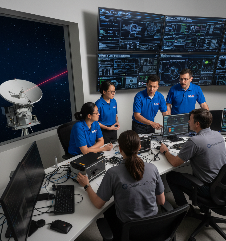 NASA's Artemis II Proves Scalability of Space-to-Earth Laser Communications — AI-generated illustration