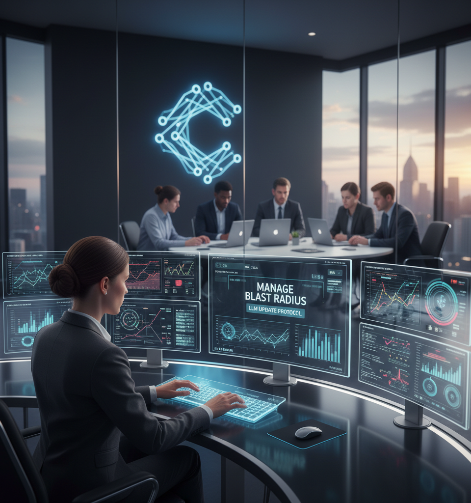 Navigating AI's Unpredictable Shifts: Managing the 'Blast Radius' of LLM Updates in Production — AI-generated illustration