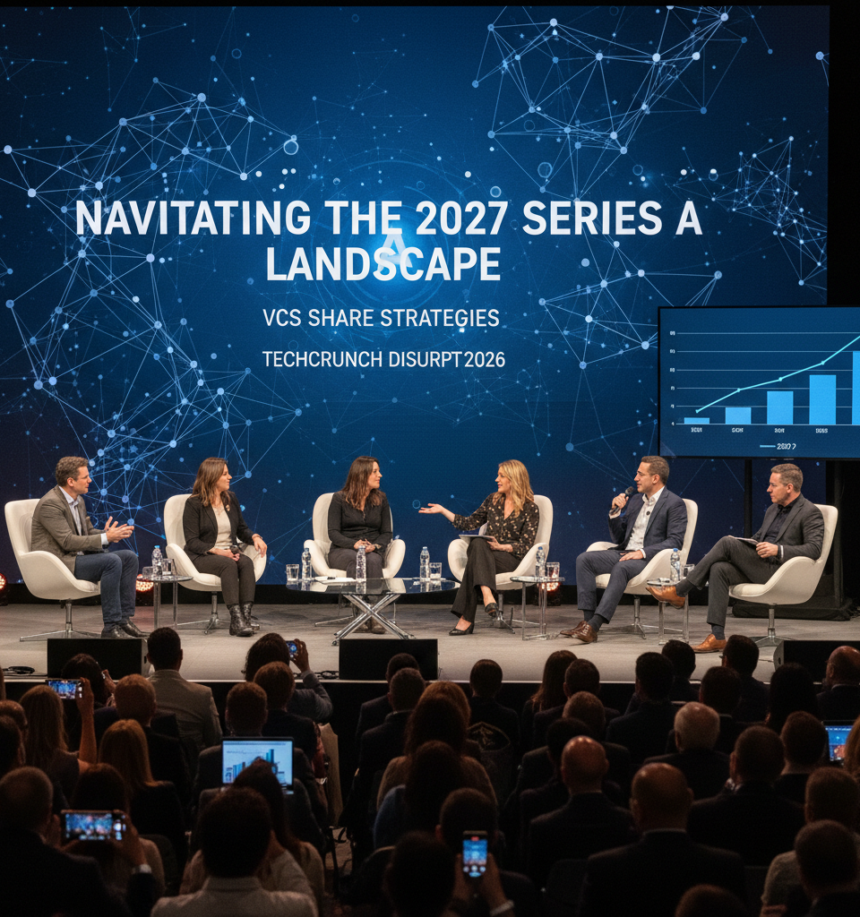 Navigating the 2027 Series A Landscape: VCs Share Strategies at TechCrunch Disrupt 2026 — AI-generated illustration