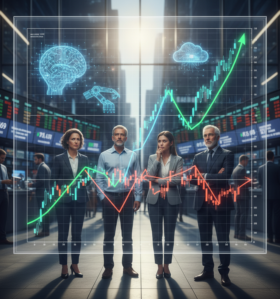 Navigating the AI Investment Paradox: Mixed Signals Challenge Investor Confidence — AI-generated illustration