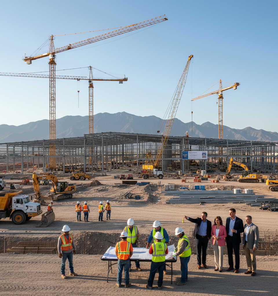 Nearshoring Boom Fuels Massive 800K Sq Ft Industrial Development in El Paso — AI-generated illustration