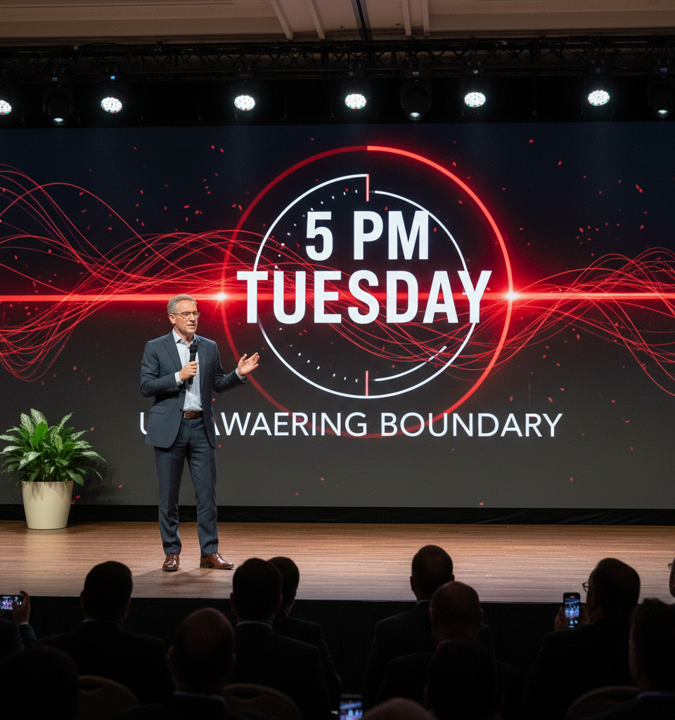 Netflix Co-founder Marc Randolph's Unwavering 5 PM Tuesday Boundary Ignites Debate on Work-Life Integration — AI-generated illustration