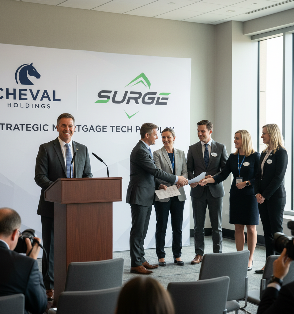 New Cheval Holdings Acquires Surge, Appoints Jimmy Gillespie as CEO in Strategic Mortgage Tech Play — AI-generated illustration
