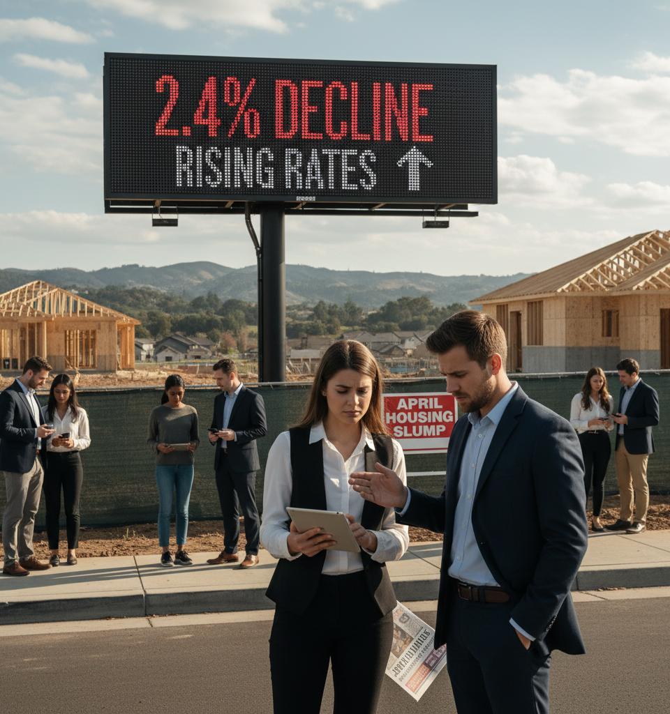 New-Home Purchase Applications Decline 2.4% Amid Rising Rates in April — AI-generated illustration