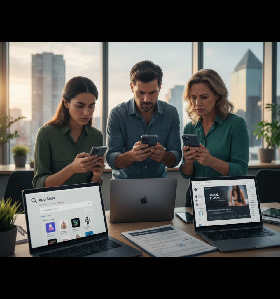 New report claims App Store search suggestions and ads steered users to ‘nudify’ apps — AI-generated illustration