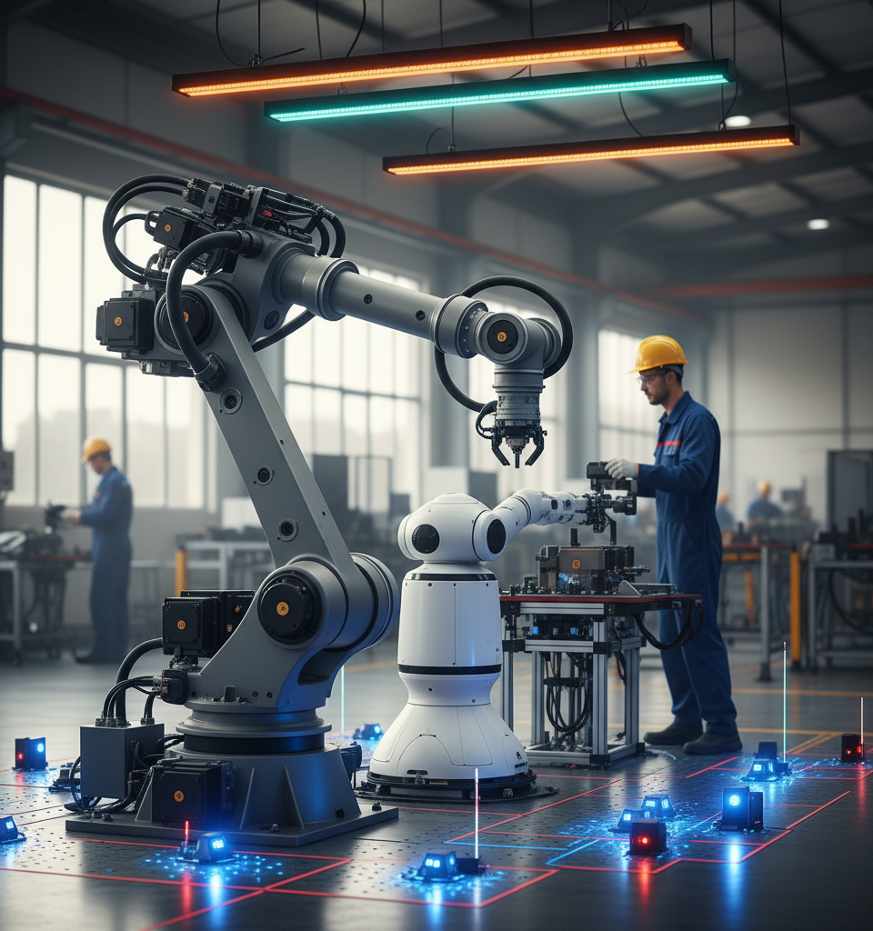 New Safety Standards Blur Lines Between Industrial Robots and Cobots — AI-generated illustration
