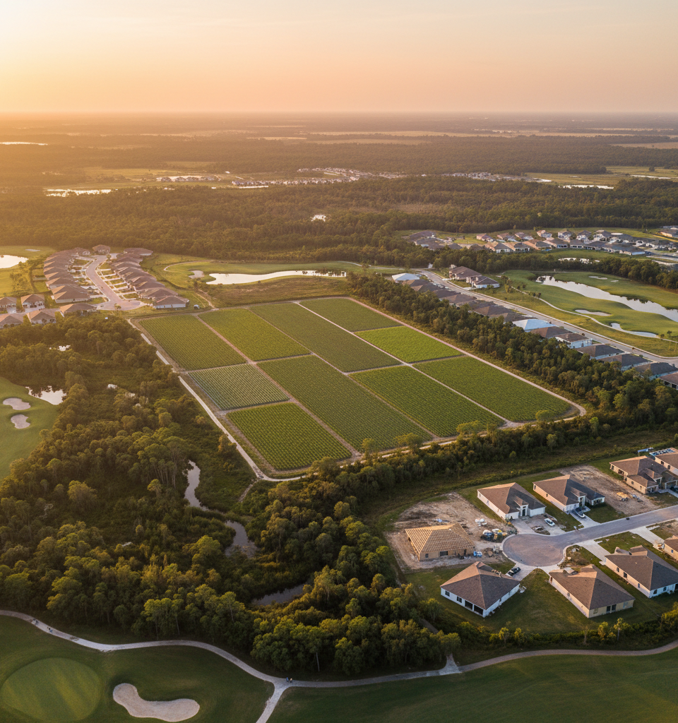 Newfield Development in Florida Features 170-Acre Farm, Nature Preserve — AI-generated illustration