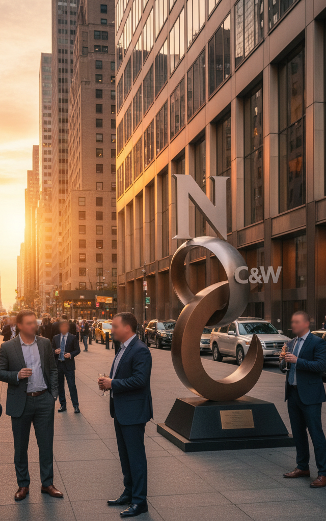 Newmark, Cushman & Wakefield Honored at REBNY's 2026 Retail Deal Awards in NYC — AI-generated illustration