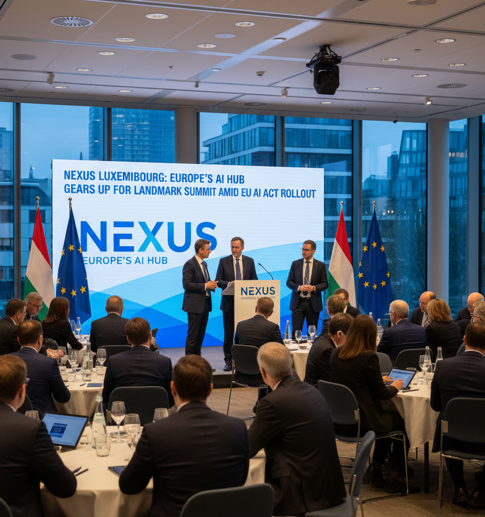 Nexus Luxembourg: Europe's AI Hub Gears Up for Landmark Summit Amid EU AI Act Rollout — AI-generated illustration