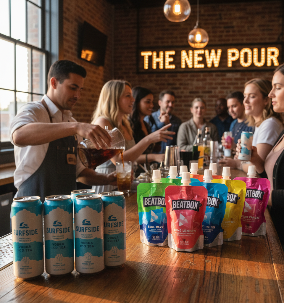 Non-Carbonated Alcoholic Beverages Gain Traction, Challenging Hard Seltzer Dominance — AI-generated illustration
