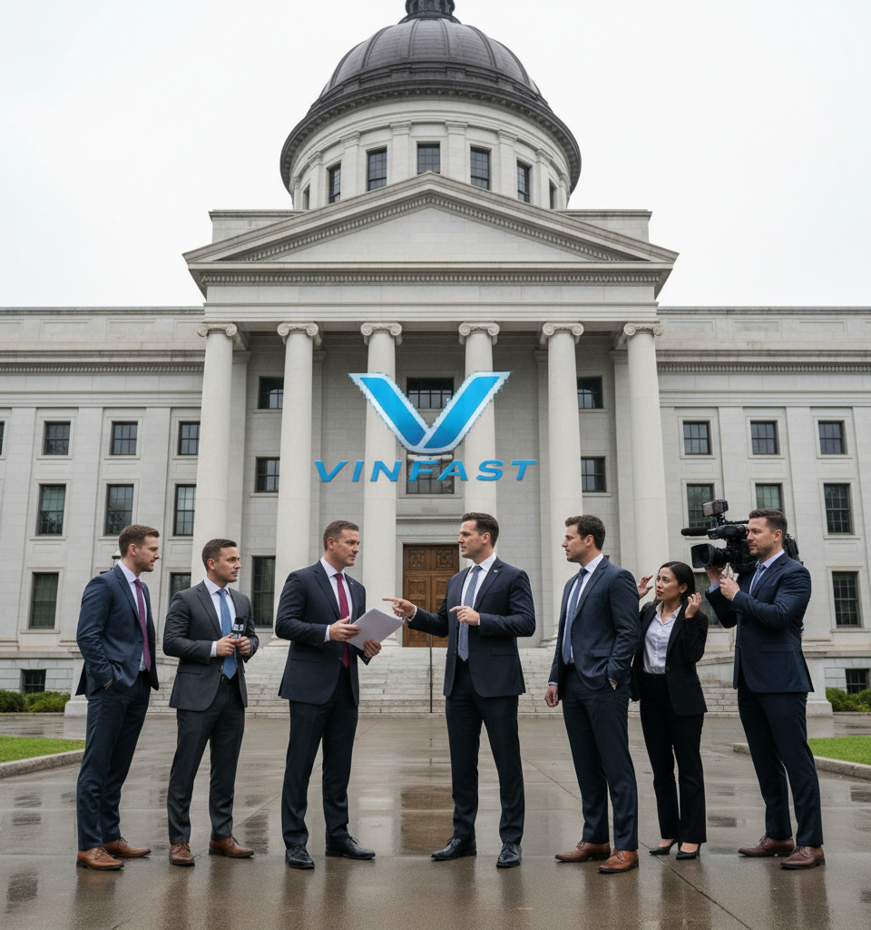 North Carolina Sues VinFast Over Stalled $3 Billion EV Factory Project — AI-generated illustration
