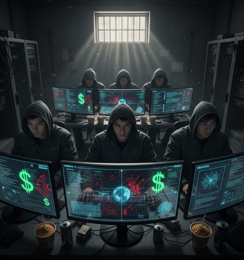 North Korean Hackers Leverage AI to Amplify Cyber Theft, Stealing Millions — AI-generated illustration