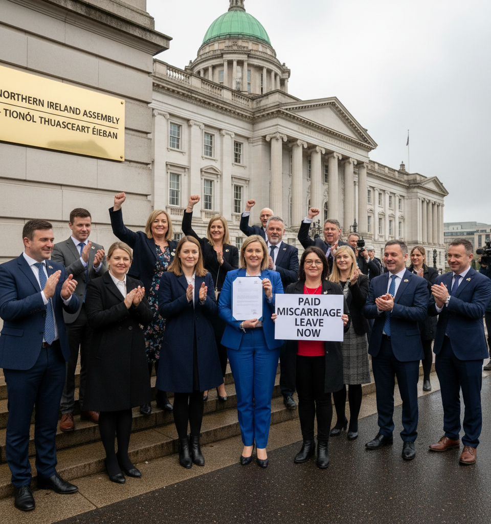 Northern Ireland Pioneers Paid Miscarriage Leave, Setting UK Precedent — AI-generated illustration