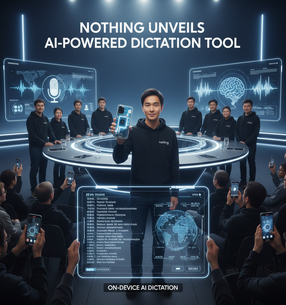Nothing Unveils AI-Powered Dictation Tool, Enhancing On-Device Language Processing for Global Users — AI-generated illustration