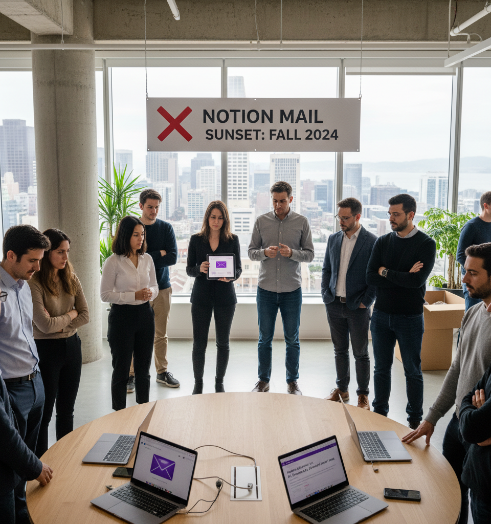 Notion to Shutter AI-Powered Email Client Notion Mail This Fall — AI-generated illustration