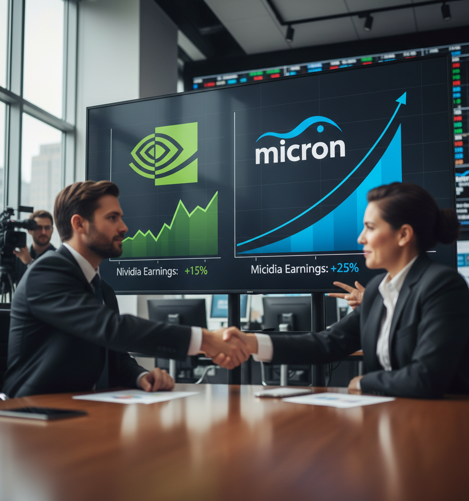 Nvidia's Dominance in S&P 500 Earnings Softens as Micron Steps Up — AI-generated illustration