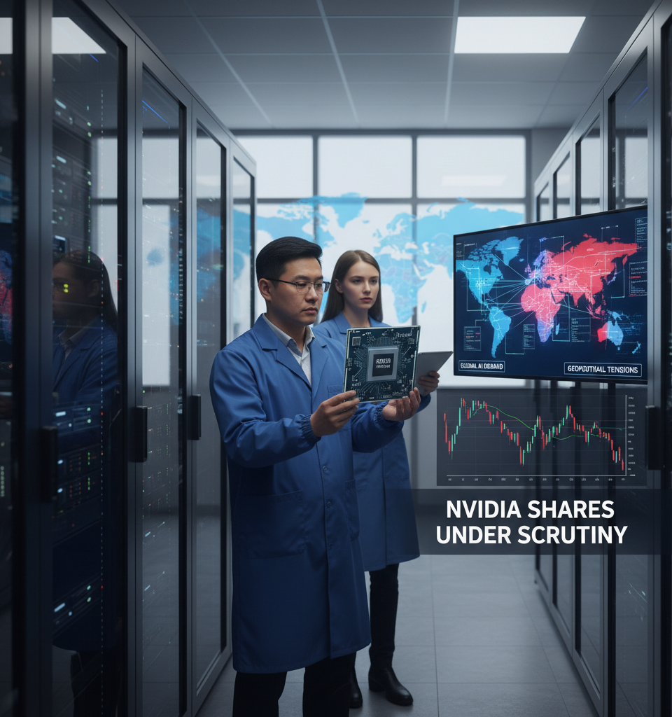 NVIDIA Shares Face Scrutiny Amid Geopolitical Tensions and AI Demands — AI-generated illustration