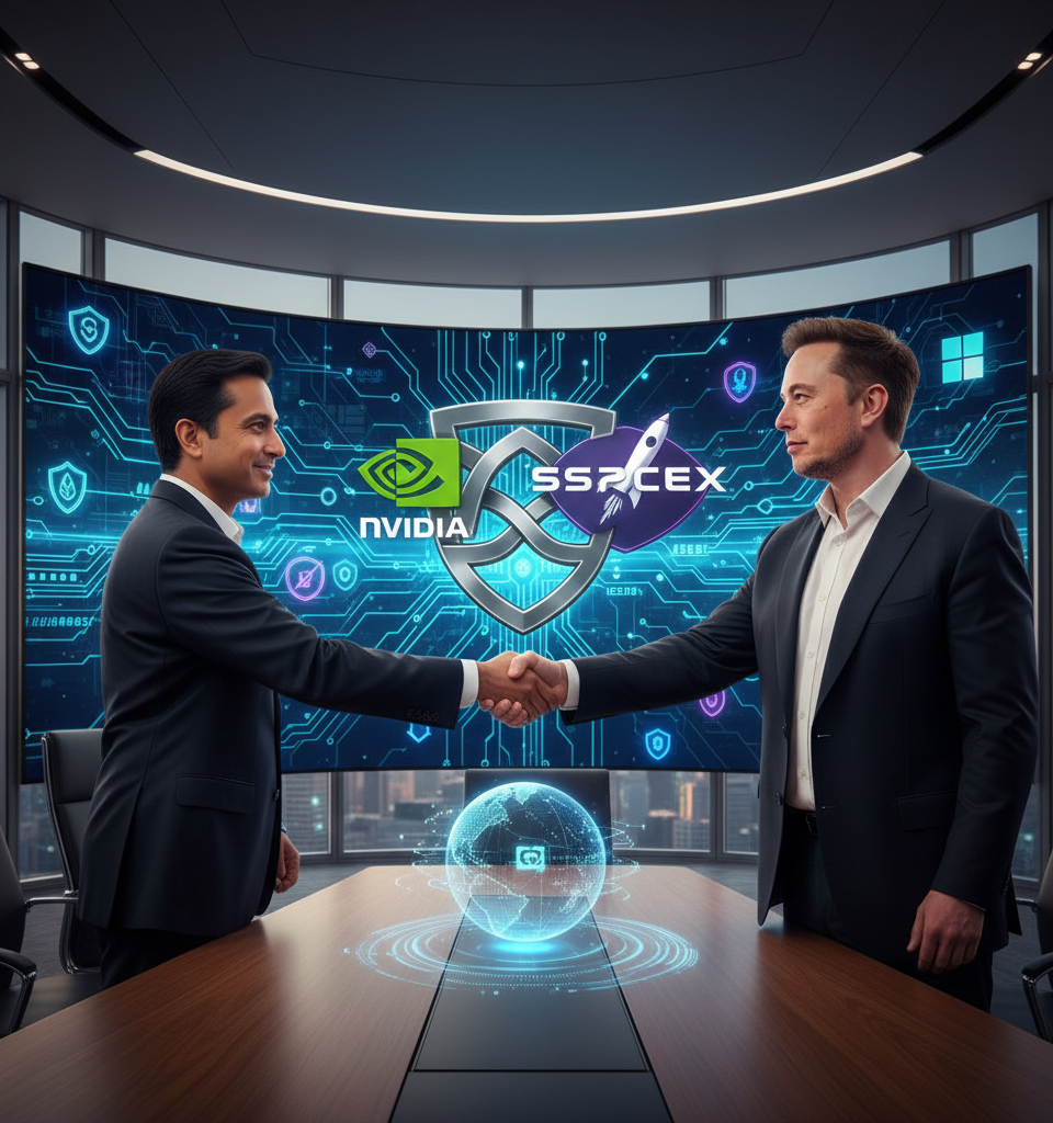 Nvidia spearheads major open-source AI cybersecurity alliance with Microsoft and SpaceX — AI-generated illustration