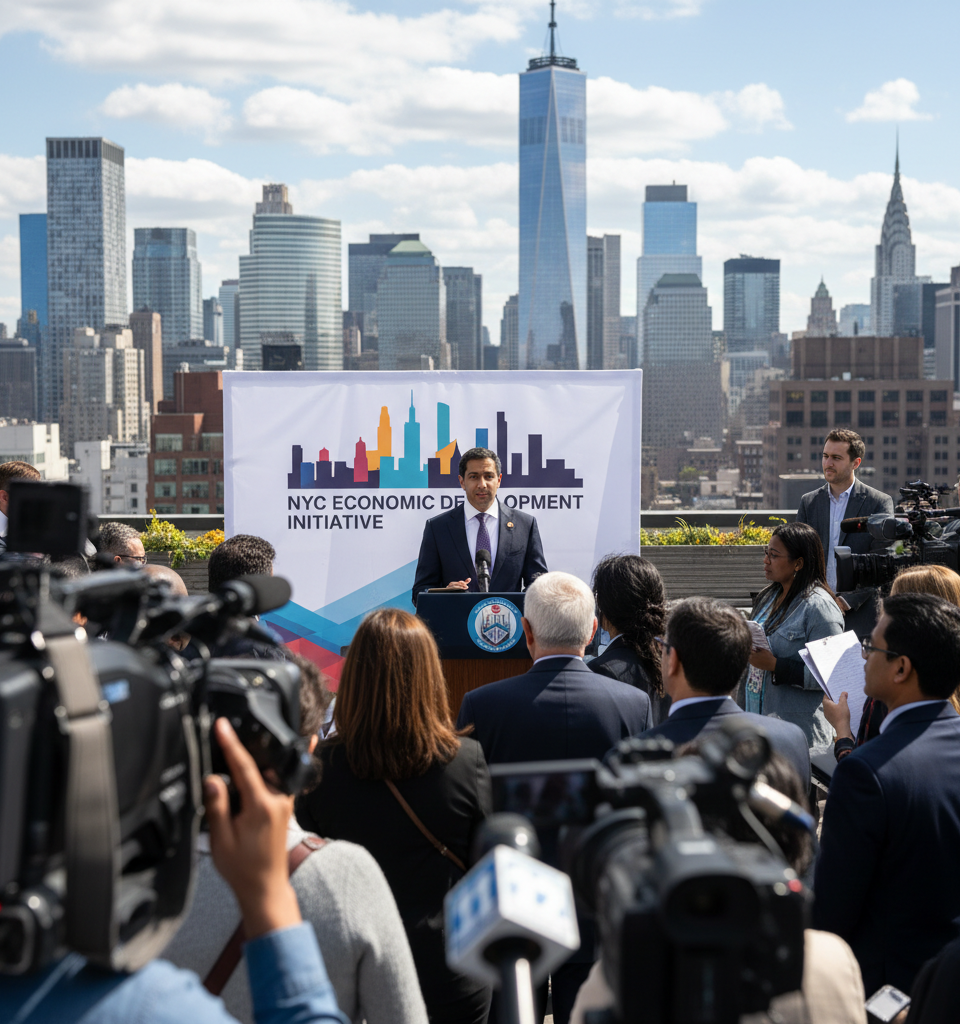 NYC Office Market Rebounds Amidst 'Business Exodus' Fears Under Mayor Mamdani — AI-generated illustration