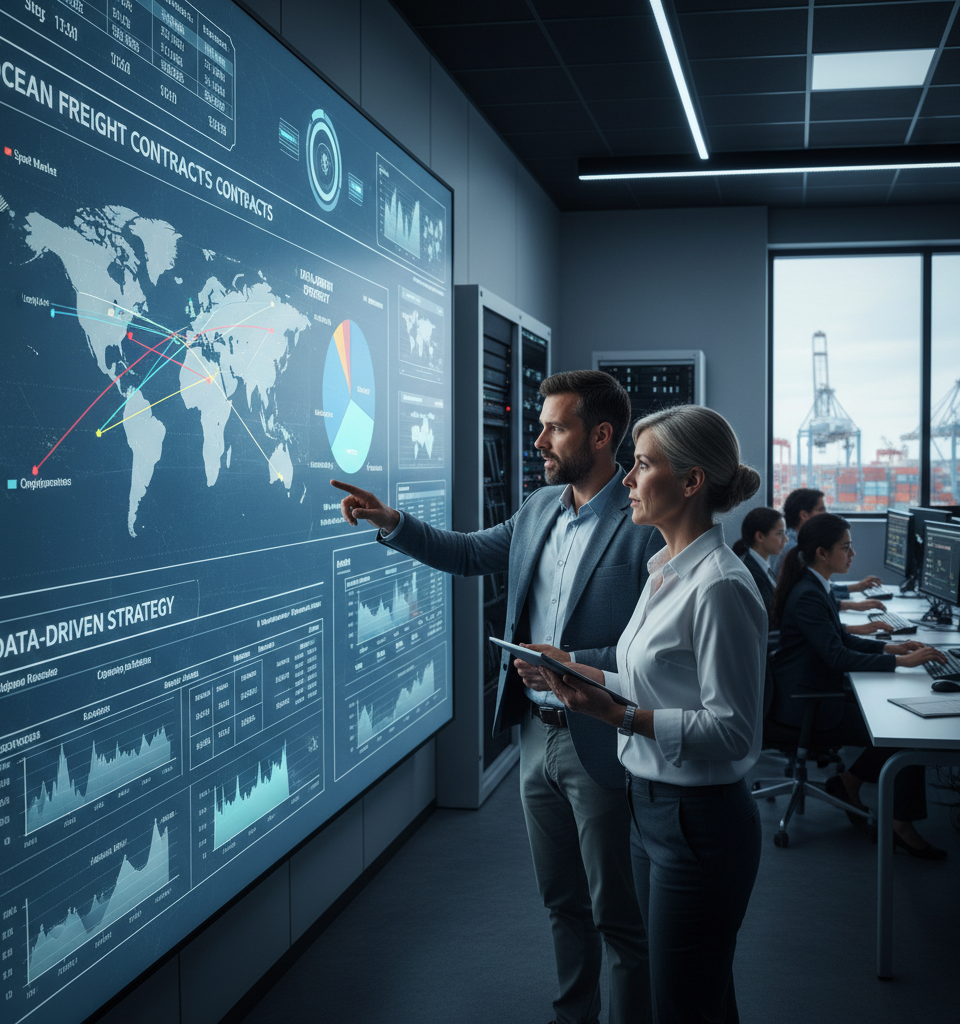 Ocean freight contracts: How data steers one shipper’s approach — AI-generated illustration