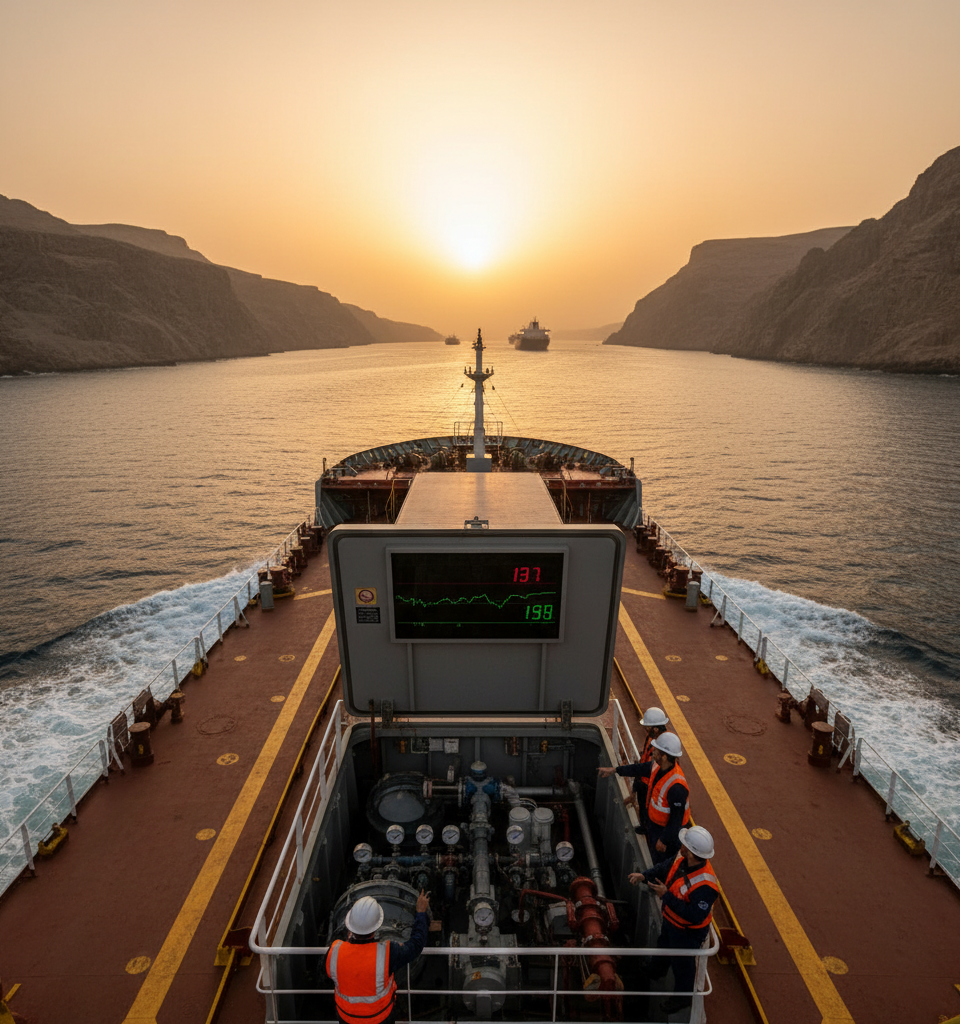 Ocean rates rise as Hormuz makes fuel top concern — AI-generated illustration