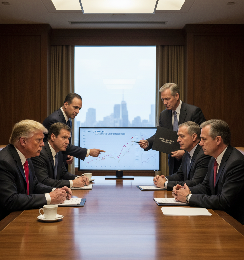 Oil Executives Privately Warn Trump: Energy Price Surge Could Persist for Months Post-Conflict — AI-generated illustration
