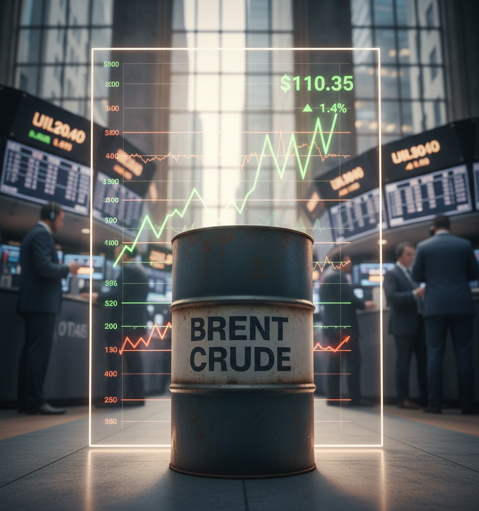 Oil Prices Surge Above $110, Brent Crude Up 1.4% — AI-generated illustration
