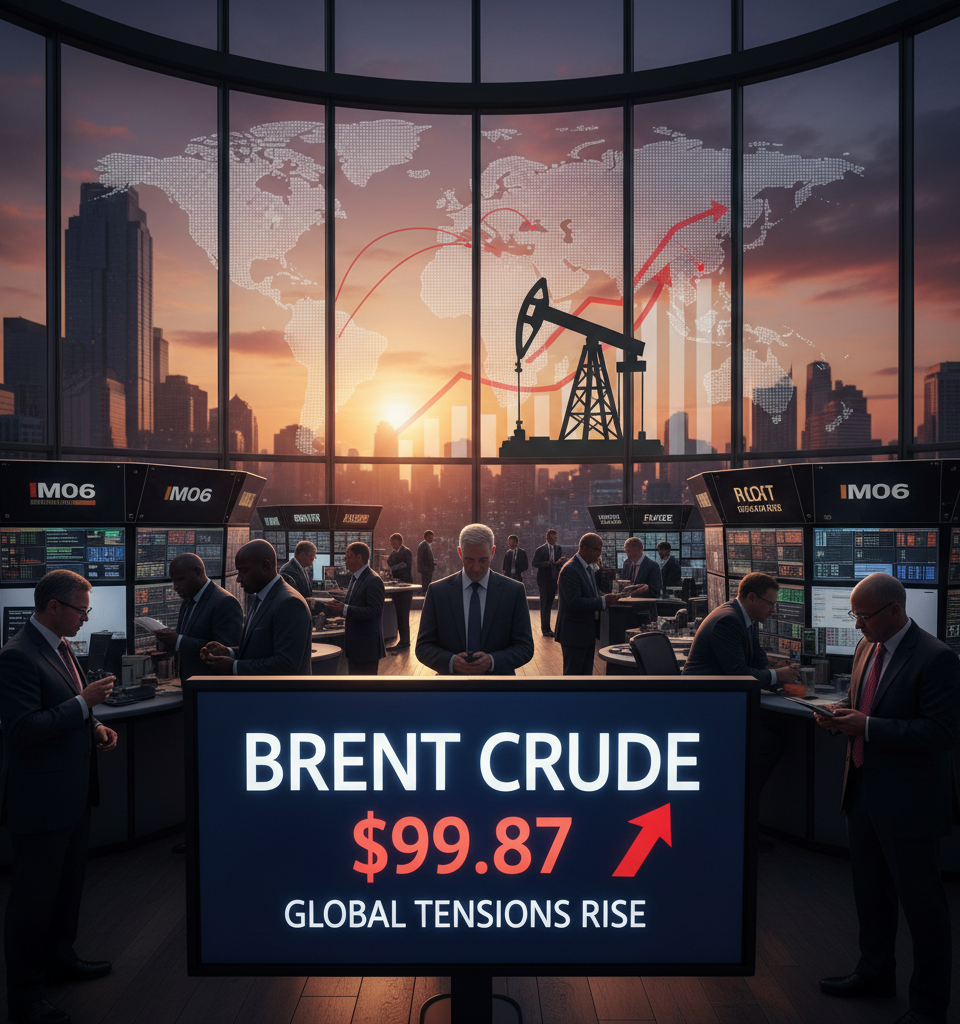 Oil Prices Surge Amid Geopolitical Jitters: Brent Crude Nears $100 as Ceasefire Caution Persists — AI-generated illustration