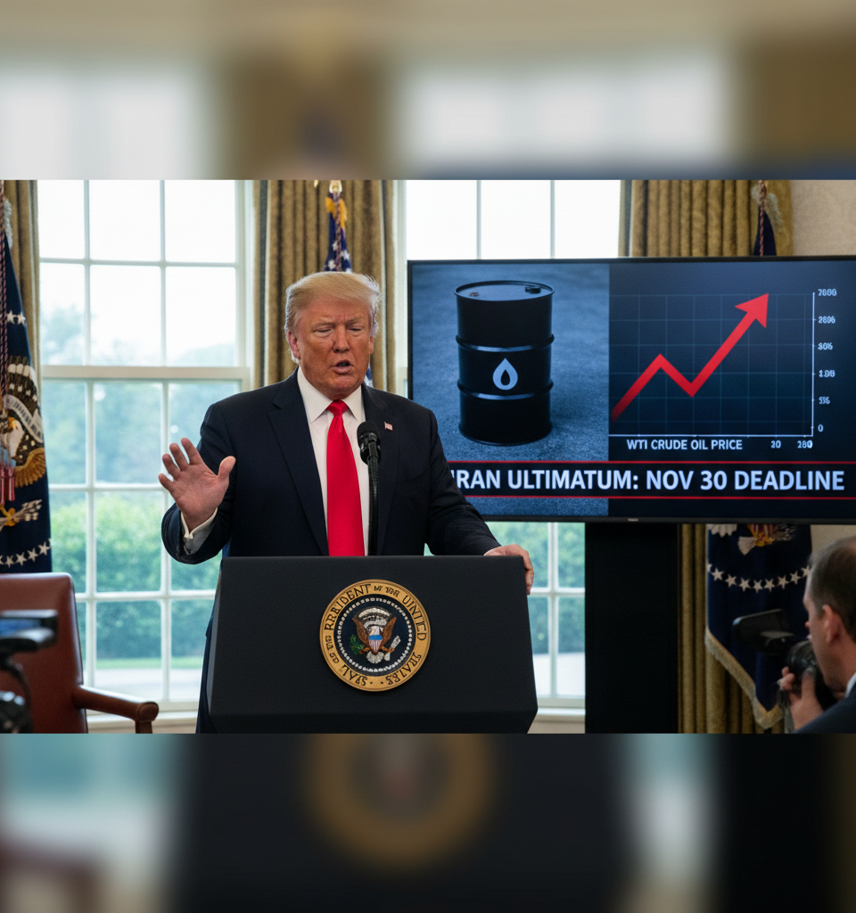 Oil Prices Surge on Trump's Renewed Iran Ultimatum; Geopolitical Tensions Escalate — AI-generated illustration