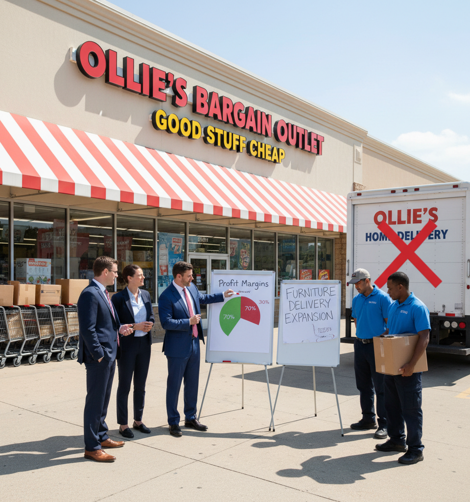 Ollie's Bargain Outlet Prioritizes Margins Over Furniture Delivery Expansion — AI-generated illustration