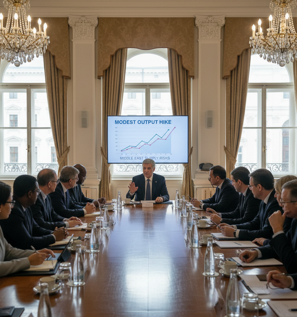 OPEC+ Announces Modest Output Hike Amid Grave Warnings on Persistent Middle East Supply Risks — AI-generated illustration