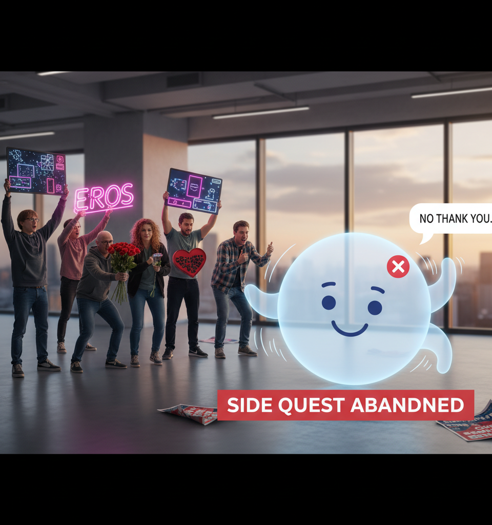 OpenAI abandons yet another side quest: ChatGPT’s erotic mode — AI-generated illustration